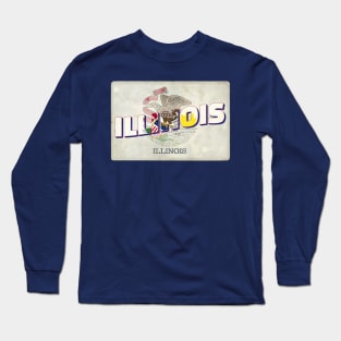 Illinois vintage style retro souvenir Long Sleeve T-Shirt